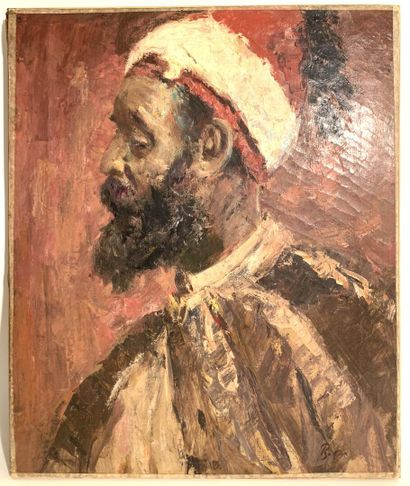 null École orientaliste du XIXe siècle
Portrait d'homme
Huile sur toile monogrammée...