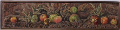 null Jean-Claude COURTAT (1941) 
Still life with apples
Gouache, signed lower left,...