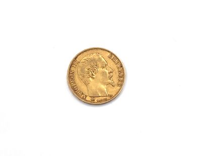 null A twenty franc gold coin, Napoleon, 1857