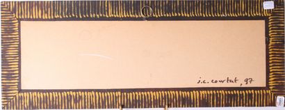 null Jean-Claude COURTAT (1941) 
Poules
Pastel et gouache sur papier brun, signée...