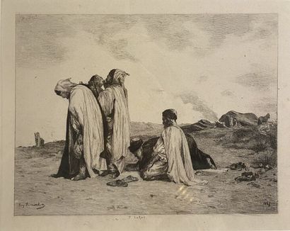 null Eugène FROMENTIN (1820-1876)
Scène orientaliste, Le Rat
Gravure, signée et daté...