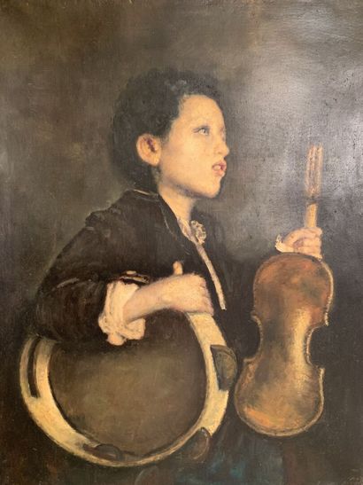 null École italienne du XIXe siècle
Jeune musicien
Huile sur toile
65 x 50 cm
re...