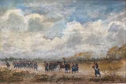 null Adolphe RAGON (XIXe siècle)
Infanterie
Huile sur panneau, signé en bas à droite....
