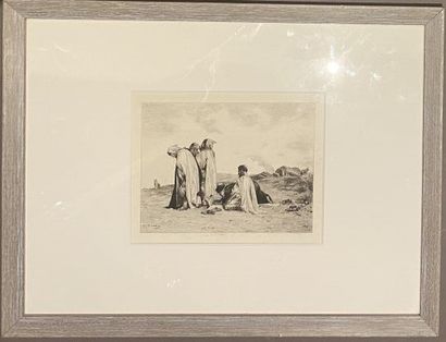 null Eugène FROMENTIN (1820-1876)
Scène orientaliste, Le Rat
Gravure, signée et daté...