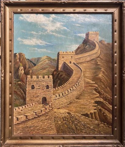 null École du XXe siècle 
La grande muraille de Chine, aux environs de Liang Tchéou...