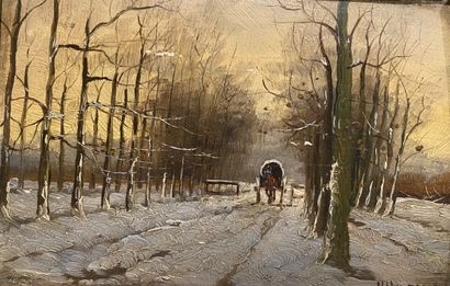 null HERMANS
Animated winter landscapes
Two oil paintings on panel, signed lower...