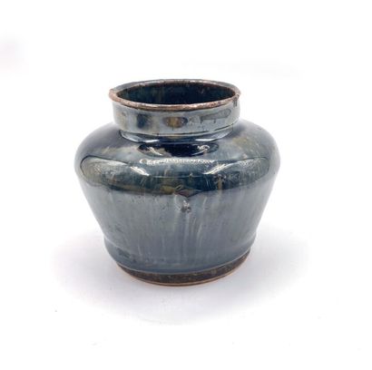 null CHINA
Blue glazed ceramic vase
H. 10 cm 