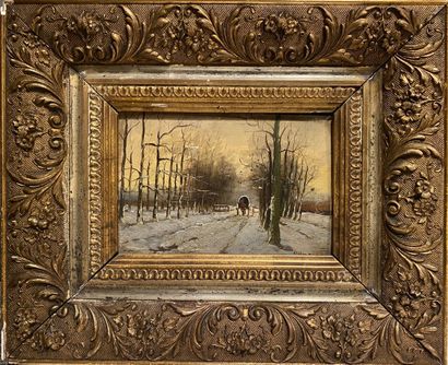 null HERMANS
Animated winter landscapes
Two oil paintings on panel, signed lower...