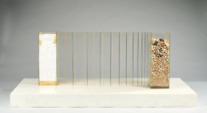 null Haruhiko SUNAGAWA (1946 - 2022)
Landscape, 1992 
Mixed media, stones, glass,...