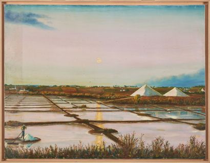 null Sergio BIRGA (1940-2021)
Les marais salants de Guérande, 1981
Huile sur toile,...