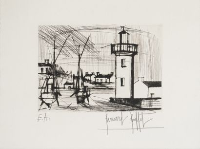 null Bernard BUFFET (1928-1999)
Le phare
Eau forte, signée au crayon en bas à droite...