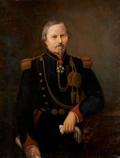 AIGUY (Actif à la fin du XIXème siècle) Portrait posthume du lieutenant colonel François-Huningue...