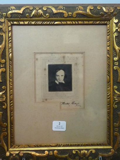 Victor HUGO (1802-1885) Portrait de Célestin Nanteuil, 1832 Gravure Signée à l'encre...