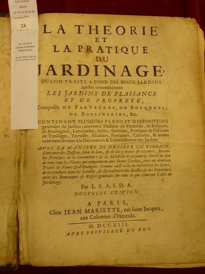 null Jardins/ DEZALLIER d'ARGENVILLE, Antoine Joseph.- La Théorie et la pratique...