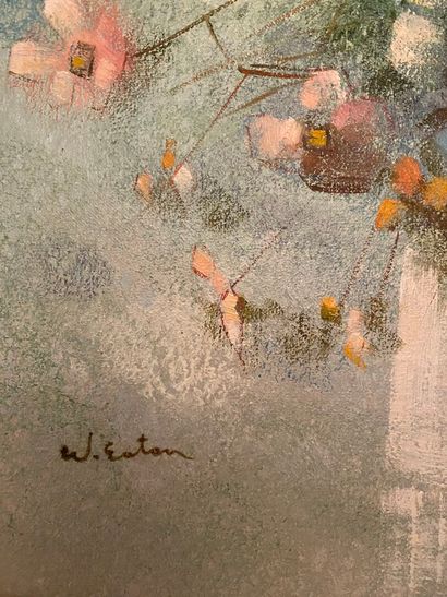 null W. EATON et École contemporaine 
Bouquet de fleurs dans un vase; Composition...