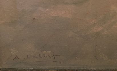 null ANTOINE CALBET (1860-1942)
Femme nue alanguie
Aquarelle sur papier, pastel et...