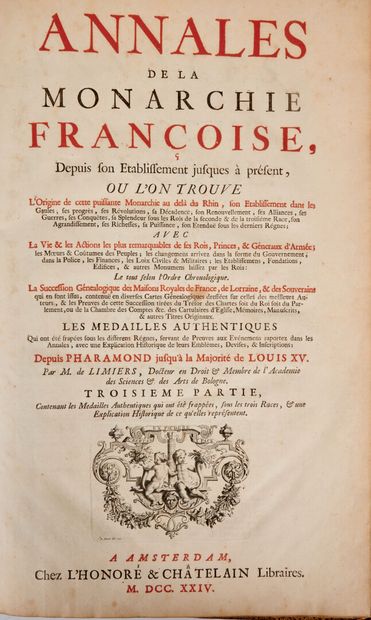 null LIMIERS. Annales de la monarchie française. Amsterdam, l'Honoré et Chatelain,...