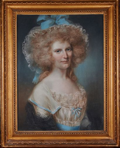 null John RUSSELL (1745-1806)
Portrait de femme en buste, 1789
Pastel, signé en bas...