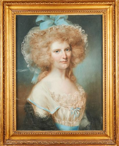 null John RUSSELL (1745-1806)
Portrait de femme en buste, 1789
Pastel, signé en bas...