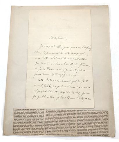 null LESSEPS Vicomte Ferdinand de (1805-1894). 2 documents.
L.A.S. « à Messieurs...