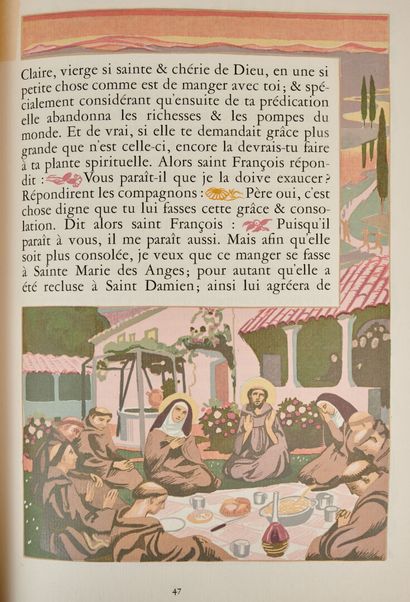 null Saint FRANÇOIS D'ASSISE. Petites fleurs. 

Paris, Jacques Beltrand, 1913. 

Grand...