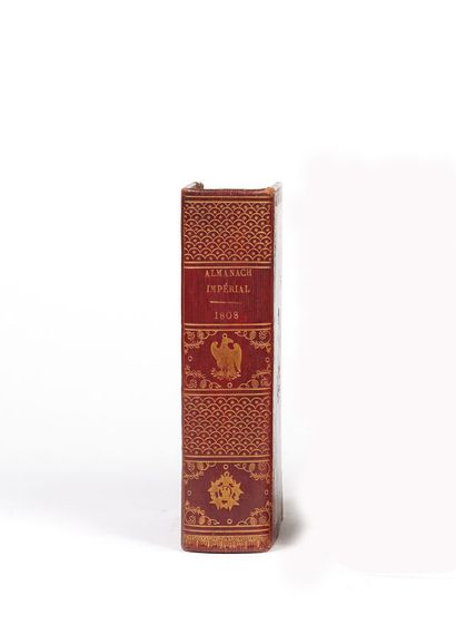 null ALMANACH IMPERIAL. À Paris, chez Testu, 1808. In-8, maroquin à long grain rouge,...