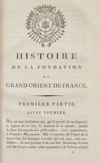 null [THORY (Claude-Antoine)]. Annales originis magni Galliarum O∴ ou Histoire de...