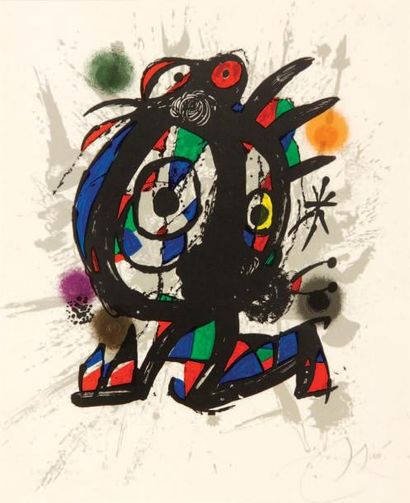 Joan MIRO (1893-1983) Sans titre, 1977 Lithographie en couleurs, signée en bas à...