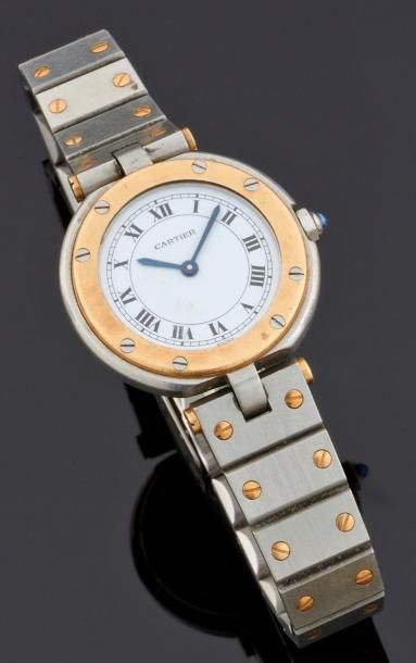 null MONTRE bracelet de forme ronde, à quartz, en or et acier (modèle médium), le...