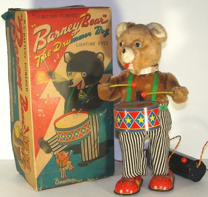 Cragstan "Barney Bear" ours jouant du tambour, h=27cm (bo)