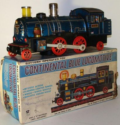 TM JAPAN Loco-tender ancienne «Continental Blue Locomotive» n° 4018, l=31cm (bo)