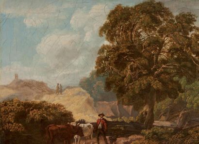 John LINNEL (1792 - 1882) Scène pastorale Toile 31 x 42 cm
