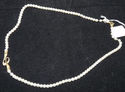 Collier de petites perles de culture blanches...