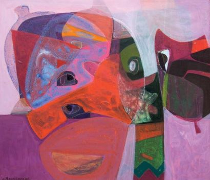 Denise BOURDOUXHE (1925- 1990) Les poissons chat Gouache et pastel sur papier, signé...