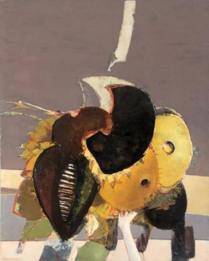 Denise BOURDOUXHE (1925- 1990) De la graine Huile sur toile, signée en bas à gauche....