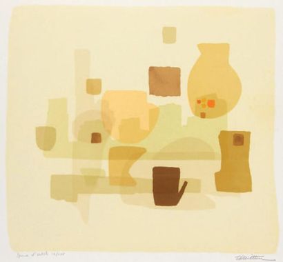 Eugène Roy WITTEN (1920-2004) La tasse de chocolat Lithographie en couleurs. 50 x...