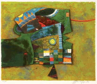 Tadeusz JAROSZYNSKI (né en 1933) Le Plancton Lithographie en couleurs. 55,5 x 76...