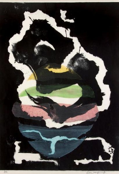 LEE Hang Sung (né en 1919) Sans titre Lithographie en couleurs, signée en bas à droite,...