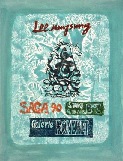 LEE Hang Sung (né en 1919) Affiche de la Galerie Romanet pour le Salon Saga au Grand...