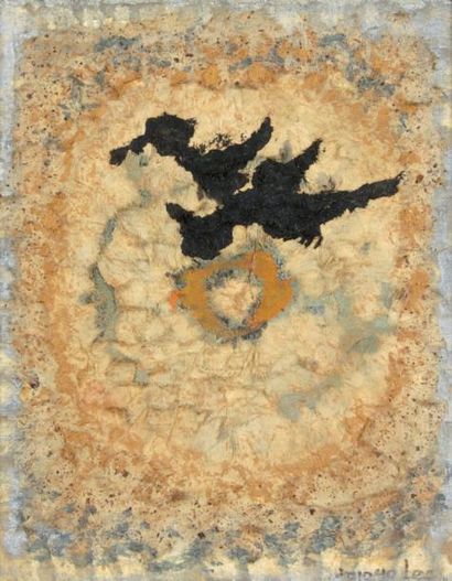 LEE Hang Sung (né en 1919) Composition, 1978 Technique mixte et collages sur toile...