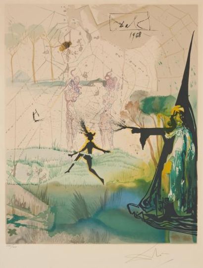 DALI Salvador (1904 -1988) La diseuse de bonne aventure Lithographie en couleurs....