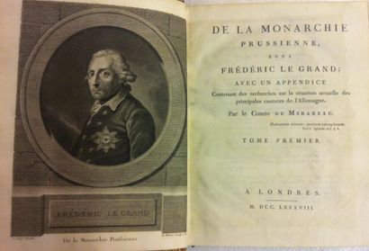 MIRABEAU Honoré-Gabriel Riquetti comte de, (MAUVILLON J, THIBAULT DE LAVAUX.) De...