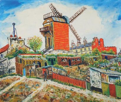 Elisée MACLET (1881-1962) Moulin Huile sur toile, signée en bas à gauche. 46 x 55...
