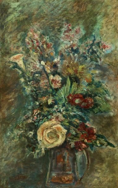 Michel KIKOÏNE (1892-1968) Bouquet de fleurs Huile sur toile, signée en bas à gauche....