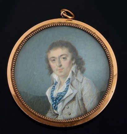 Mademoiselle Marie-Thérèse de NOIRETERRE (Paris, 1760- vers 1819) Portrait d'homme...