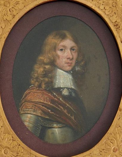 Samuel COOPER Ecole de Portrait d'un gentilhomme en cuirasse vers la droite Miniature...