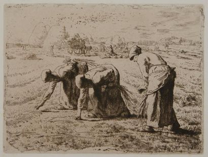 Jean-François MILLET (1814-1875) Les glaneuses (Delteil 12; Melot 12) 19 x 25,2 cm....