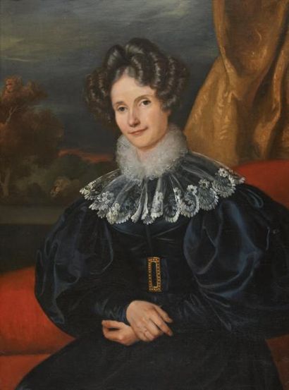 Attribué à Louis HERSENT (1777-1860) Portrait de femme Toile 91,5 x 68,5 cm Porte...