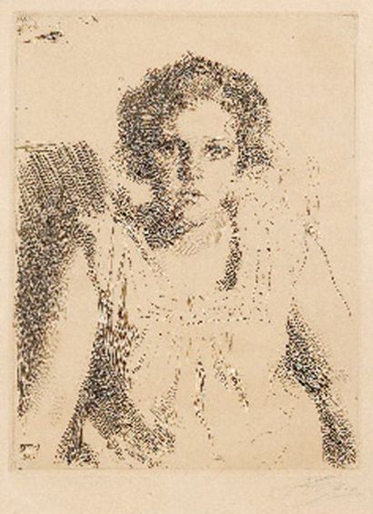 Leonard Anders ZORN (1860-1920) Portrait de Frida, 1914. Gravure signée en bas à...