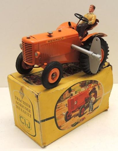 CIJ Tracteur agricole RENAULT mécanique, avec pilote et clé (manque une main) l=...
